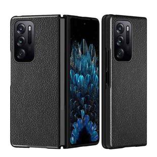For OPPO Find N Folding Leather + PC All-Inclusive Phone Case(Black Litchi Pattern)