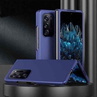 For OPPO Find N Folding Skin Scrub Plain Leather Phone Case(Blue)