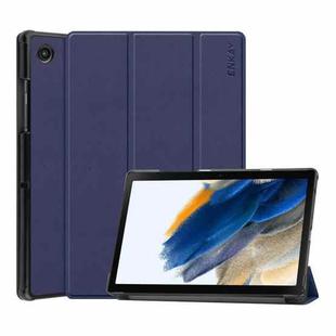 For Samsung Galaxy Tab A8 10.5 2021 ENKAY Custer Texture Leather Smart Tablet Case(Dark Blue)