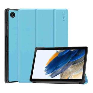 For Samsung Galaxy Tab A8 10.5 2021 ENKAY Custer Texture Leather Smart Tablet Case(Light Blue)