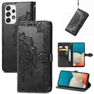 For Samsung Galaxy A53 5G Mandala Flower Embossed Flip Leather Phone Case(Black)