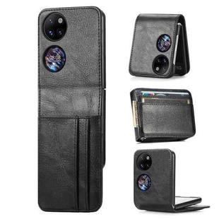For Huawei P50 Pocket Wallet Card Folding Phone Case(Black)
