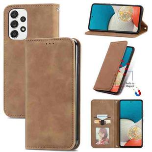 For Samsung Galaxy A53 5G Retro Skin Feel Magnetic Leather Phone Case(Brown)