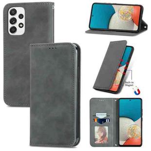 For Samsung Galaxy A53 5G Retro Skin Feel Magnetic Leather Phone Case(Grey)
