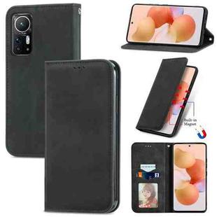 For Xiaomi 12 / 12X Retro Skin Feel Magnetic Flip Leather Phone Case(Black)