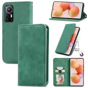 For Xiaomi 12 / 12X Retro Skin Feel Magnetic Flip Leather Phone Case(Green)
