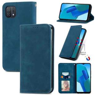 For OPPO A16K Retro Skin Feel Magnetic Flip Leather Case(Blue)