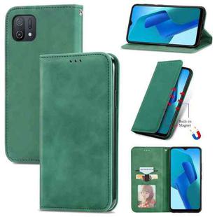 For OPPO A16K Retro Skin Feel Magnetic Flip Leather Case(Green)