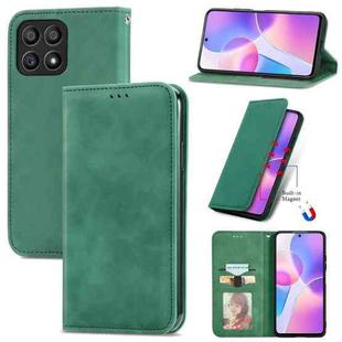 For Honor X30i Retro Skin Feel Magnetic Horizontal Flip Leather Phone Case(Green)