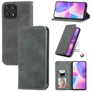 For Honor X30i Retro Skin Feel Magnetic Horizontal Flip Leather Phone Case(Grey)