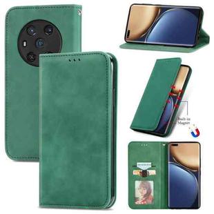 For Honor Magic3 Retro Skin Feel Magnetic Horizontal Flip Leather Phone Case(Green)