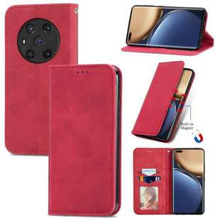 For Honor Magic3 Retro Skin Feel Magnetic Horizontal Flip Leather Phone Case(Red)