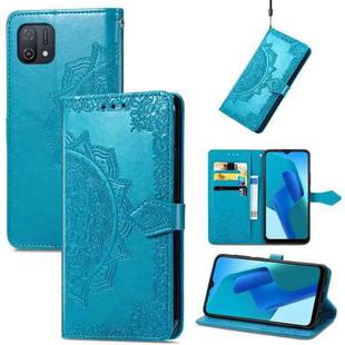 For OPPO A16K Mandala Flower Embossed Flip Leather Phone Case(Blue)