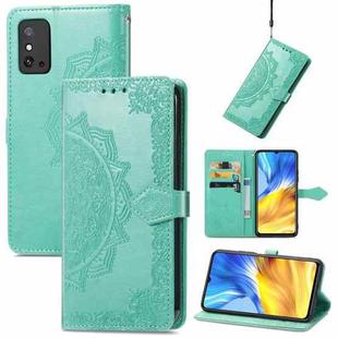 For Honor X10 Max 5G Mandala Flower Embossed Flip Leather Phone Case(Green)