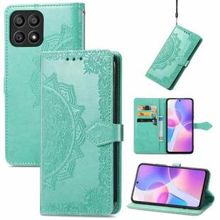 For Honor X30i Mandala Flower Embossed Flip Leather Phone Case(Green)