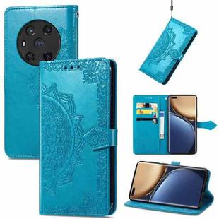 For Honor Magic3 Mandala Flower Embossed Flip Leather Phone Case(Blue)