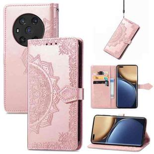 For Honor Magic3 Mandala Flower Embossed Flip Leather Phone Case(Rose Gold)