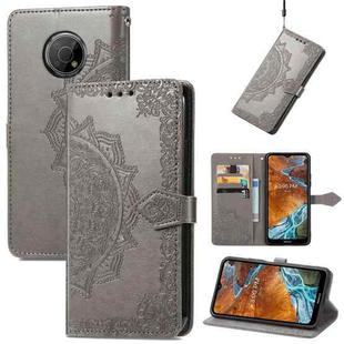 For Nokia G300 Mandala Flower Embossed Flip Leather Phone Case(Grey)