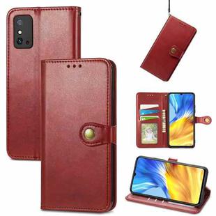 For Honor X10 Max 5G Solid Color Leather Buckle Phone Case(Red)
