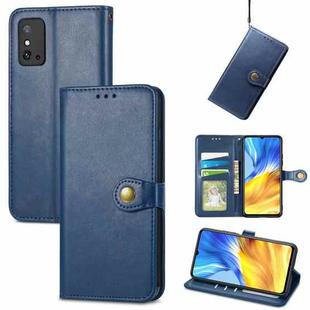 For Honor X10 Max 5G Solid Color Leather Buckle Phone Case(Blue)