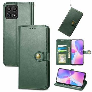 For Honor X30i Solid Color Leather Buckle Phone Case(Green)