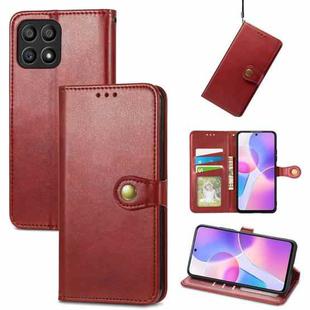 For Honor X30i Solid Color Leather Buckle Phone Case(Red)