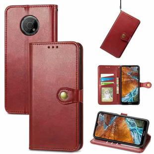 For Nokia G300 Solid Color Leather Buckle Phone Case(Red)