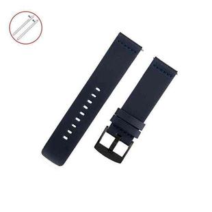 For Samsung Galaxy Watch 4 44mm Leather Watch Band(Blue)