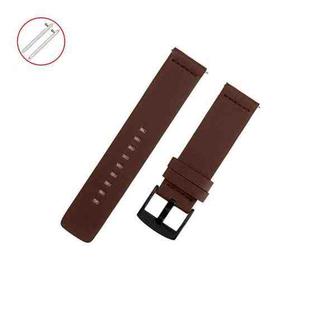 For Samsung Galaxy Watch 4 44mm Leather Watch Band(Brown)