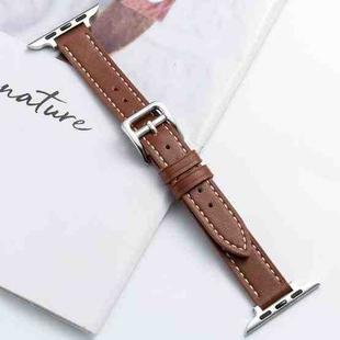 Microfiber Leather Pin Buckle Watch Band For Apple Watch Series 8&7 41mm / SE 2&6&SE&5&4 40mm / 3&2&1 38mm(Brown)