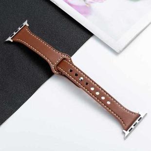 Microfiber Leather Watch Band For Apple Watch Series  7 41mm / 6&SE&5&4 40mm / 3&2&1 38mm(Brown)