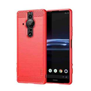 For Sony Xperia Pro-I MOFI Gentleness Brushed Carbon Fiber Soft TPU Case(Red)