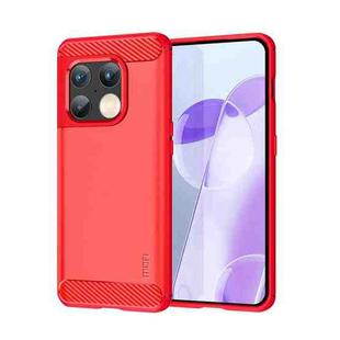 For OnePlus 10 Pro 5G MOFI Gentleness Brushed Carbon Fiber Soft TPU Case(Red)
