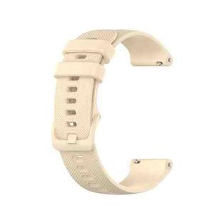 For Garmin Venu 2 Plus Small Lattice Silicone Watch Band(Beige)