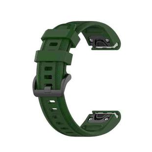 For Garmin Fenix 7S Pure Color Silicone Watch Band(Amy Green)