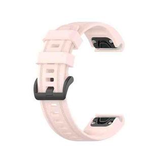 For Garmin Fenix 7S Pure Color Silicone Watch Band(Pink)