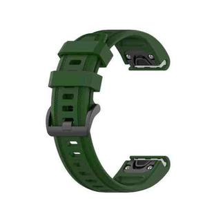 For Garmin Fenix 6S Pure Color Silicone Watch Band(Amy Green)