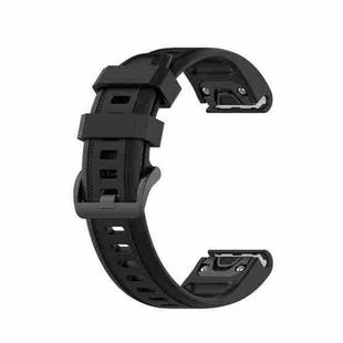 For Garmin Fenix 5S Pure Color Silicone Watch Band(Black)