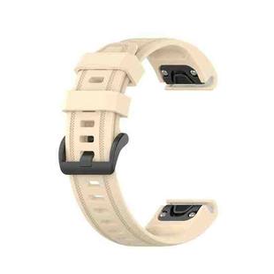 For Garmin Fenix 5S Plus Pure Color Silicone Watch Band(Beige)