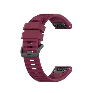 For Garmin Fenix 6 GPS Silicone Watch Band(Wine Red)