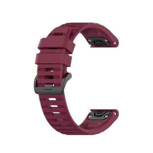 For Garmin Fenix 5 Plus Silicone Watch Band(Wine Red)