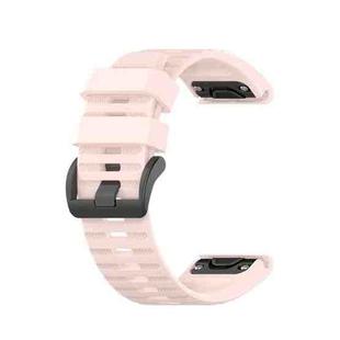 For Garmin Fenix 6X 26mm Silicone Watch Band(Light pink)