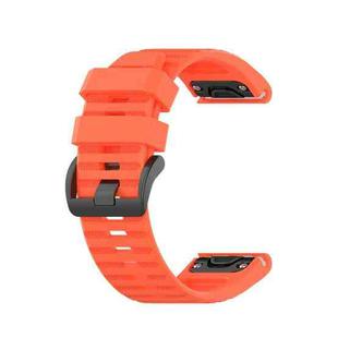 For Garmin Fenix 6X 26mm Silicone Watch Band(Coral red)