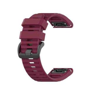 For Garmin Fenix 6X Pro 26mm Silicone Watch Band(Burgundy)