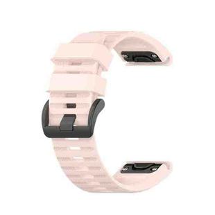 For Garmin Fenix 5x Puls 26mm Silicone Watch Band(Light pink)