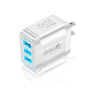F002 5.1A QC3. 0 USB + 2 x USB 2. 0 Multi Port Fast Charger, US Plug(White)