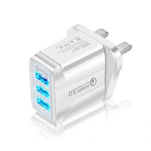 F002 5.1A QC3. 0 USB + 2 x USB 2. 0 Multi Port Fast Charger,  UK Plug(White)