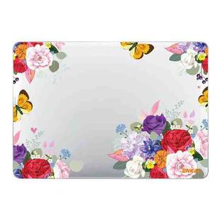 ENKAY Flower Series Pattern Laotop Protective Crystal Case For MacBook Air 13.3 inch A1932 / A2179 / A2337(Rose)