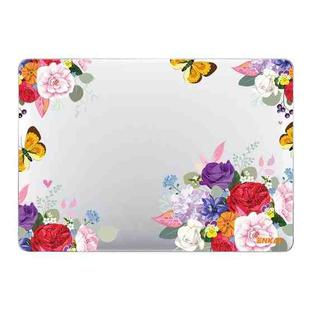 ENKAY Flower Series Pattern Laotop Protective Crystal Case For MacBook Pro 16.2 inch A2485 2021/A2880 2023(Rose)