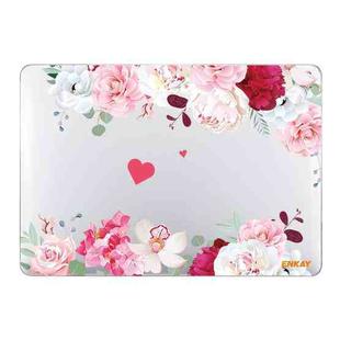 ENKAY Flower Series Pattern Laotop Protective Crystal Case For MacBook Pro 16.2 inch A2485 2021/A2880 2023(Peony)